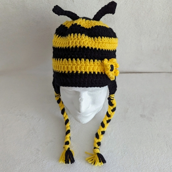 Hat Handmade Bumblebee One Size Fits Most Adults EUC - Picture 5 of 9